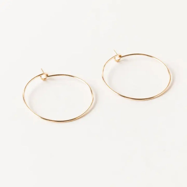 Minimal Hoops (1 Inch) | Gold Fill