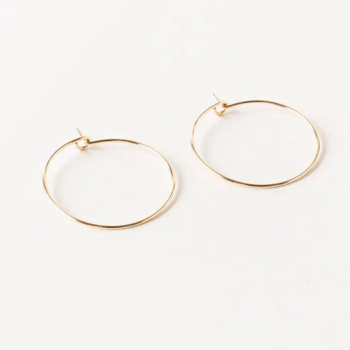 Minimal Hoops (1 Inch) | Gold Fill