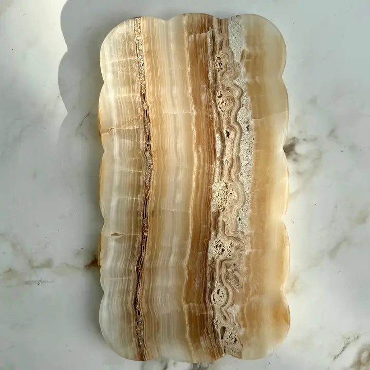 Josaphine Onyx Tray, Amber