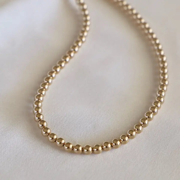 Gold Filled 5mm Beaded Necklace