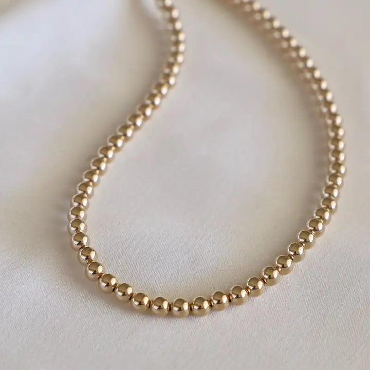 Gold Filled 5mm Beaded Necklace