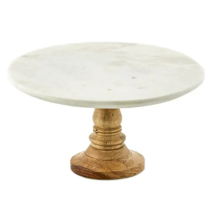 White Marble Cake Plate and Stand