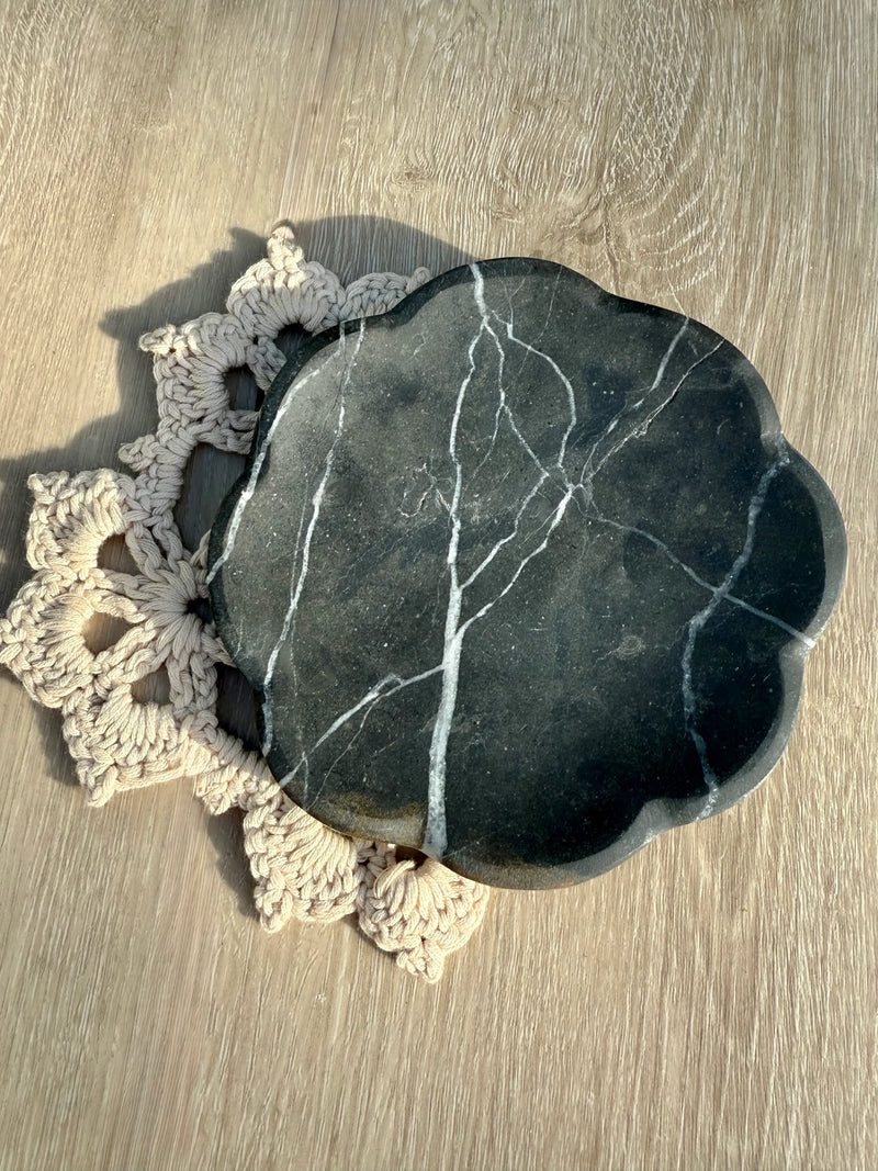 Belle Marble Tray , Black