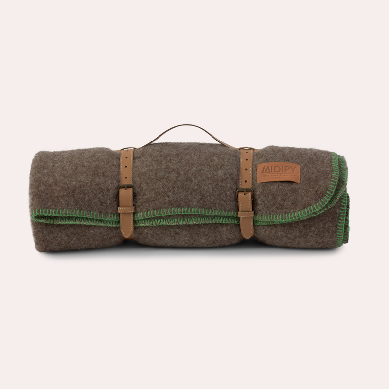 Wool Brown Gray Blanket