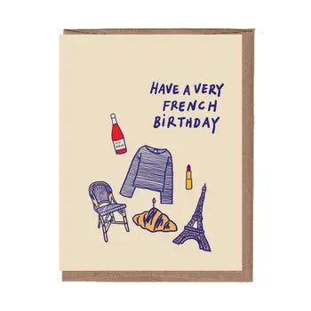 French Birthday Greeting Card