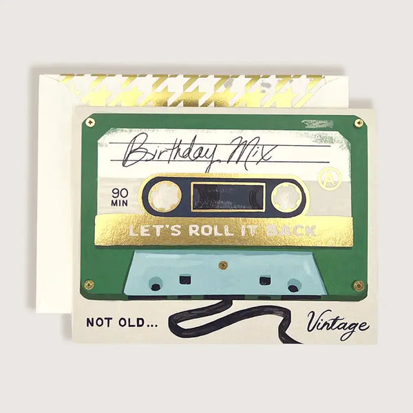 Birthday Mix Cassette Tape Greeting Card