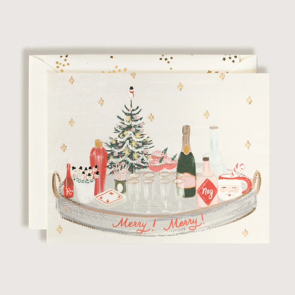 Merry Merry Holiday Tray Christmas Greeting Card