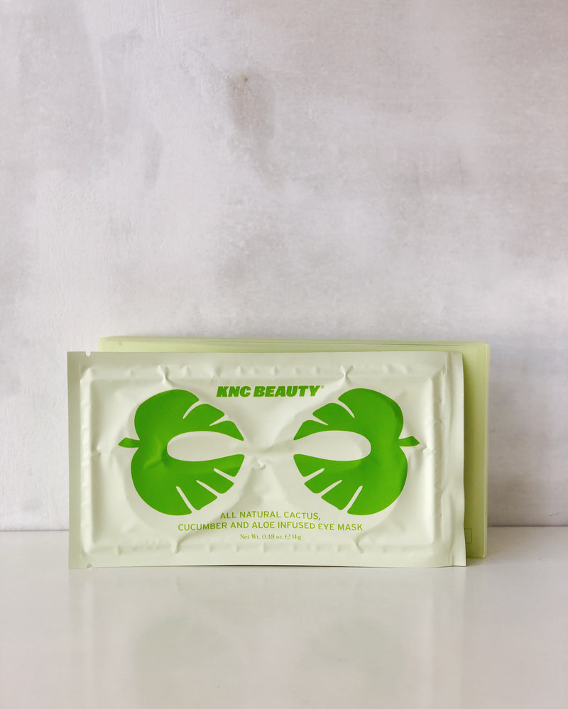 All Natural Cactus, Cucumber, And Green Tea Infused Leaf Eye Mask - Set of 5